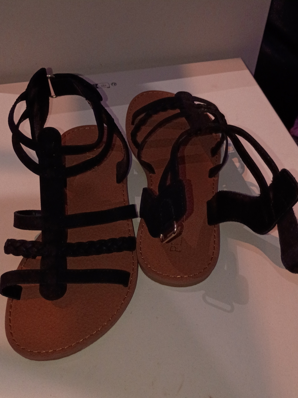 Women’s Black Braided Strappy Sandals
